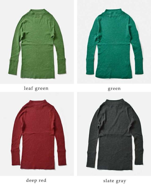 tumugu(ツムグ)コットンリブニットハイネックロングスリーブプルオーバーtk19329a