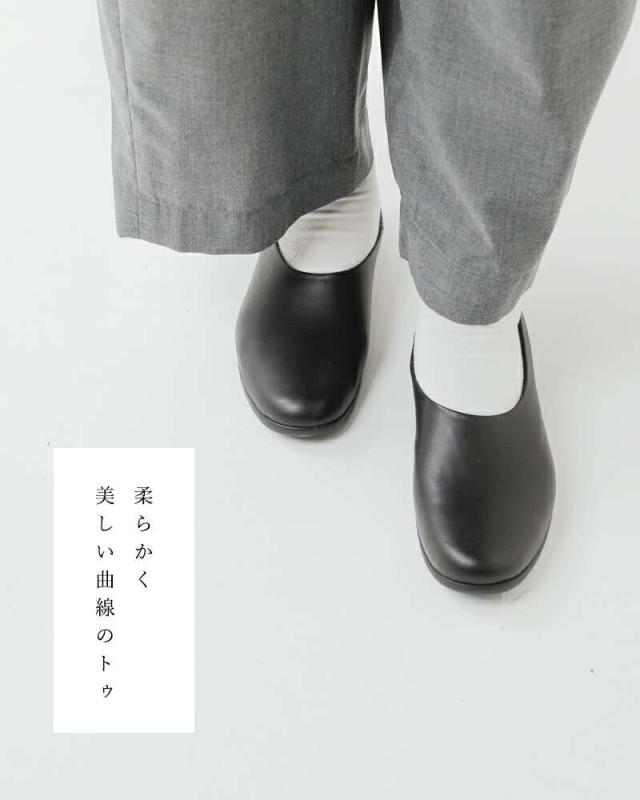 TRAVEL SHOES by chausser(トラベルシューズバイショセ)レザーフラットスリッポンシューズtr-018