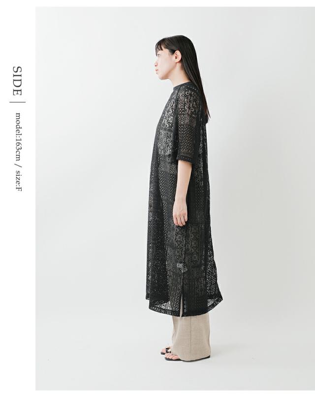 tissu(ティシュ)パッチワークレーススリットワンピース