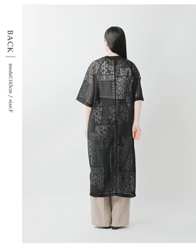 tissu(ティシュ)パッチワークレーススリットワンピース
