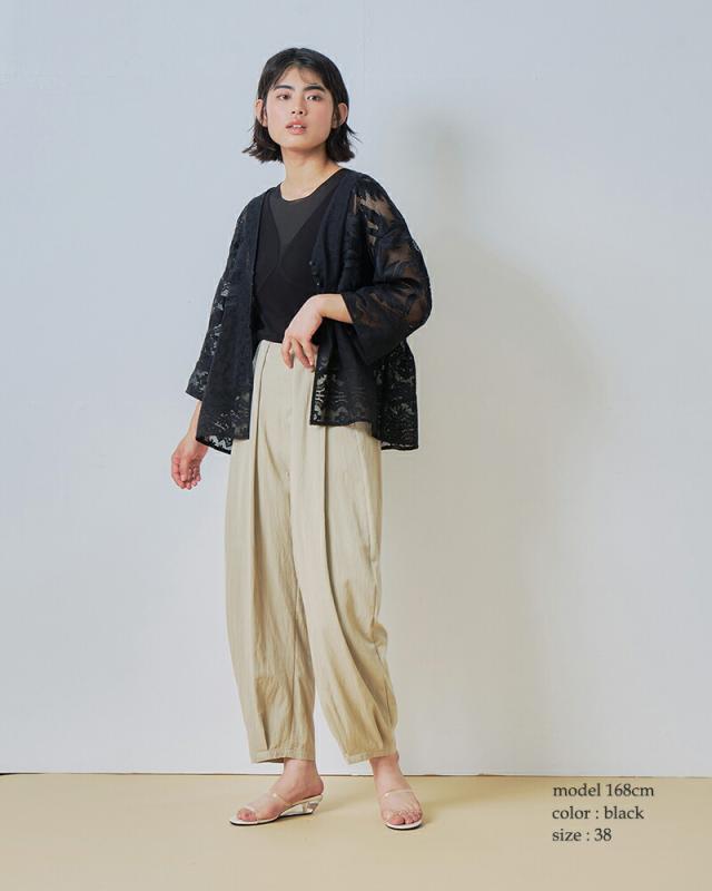 whyto(ホワイト)レースコンビネーションカーディガン“lacecombinationcardigan”wht26hbl4089
