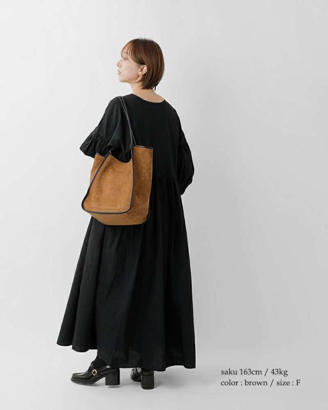 IOMMI(イオミ)シンセティックスエードパイピングハンドルインナーバッグ付きトートバッグzh-51008