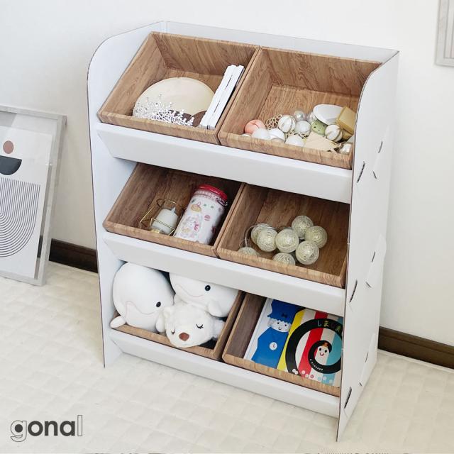 段ボールおもちゃラック