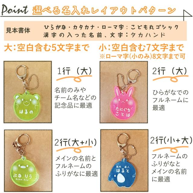 どうぶつおなまえキーホルダー