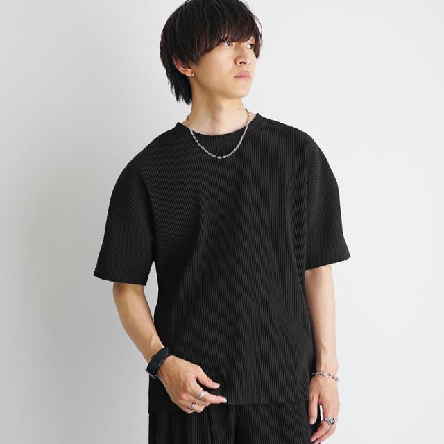 送料無料】セットアップ メンズ 夏 プリーツ カーディガン ビッグT