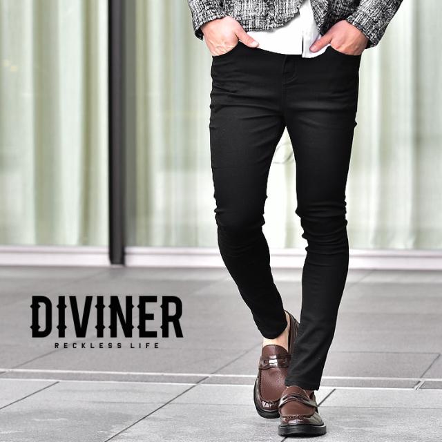 驚きの安さ スキニーメンズ ブラック 黒 スキニーパンツ ストレッチ ボトムス 細めタイト ブラックデニム Diviner ディバイナー 日本公式品 Www Endocenter Com Ua