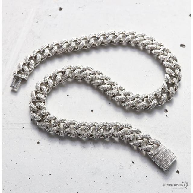 B系 ネックレス キラキラ マイアミキューバンチェーン 喜平チェーンネックレス ゴールド 金 (20inch(約50cm)) B系 ネックレス キラキラ マイアミキューバンチェーン 喜平チェーン