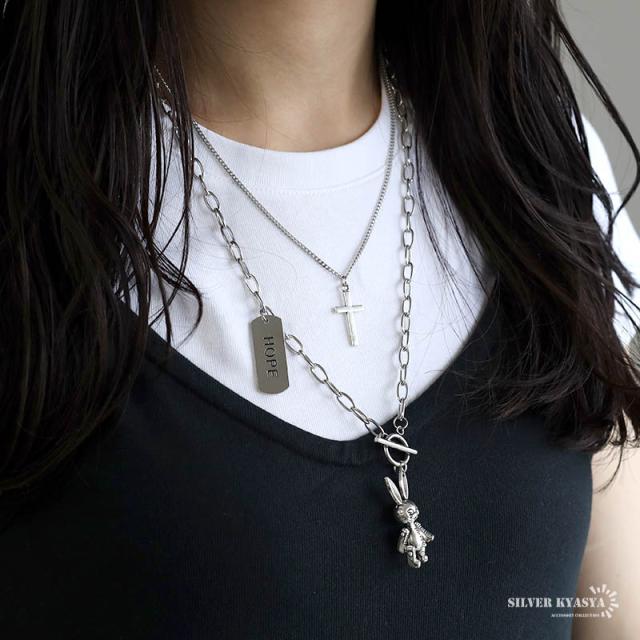 Mermaid♡さま専用です！ ヴィトレイルミディアム付きネックレス&リング 重ね付けネックレス ロングネックレス ペンダント 兎 うさぎ