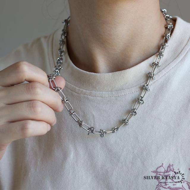 茨チェーンネックレス ステンレス 棘々チェーンネックレス