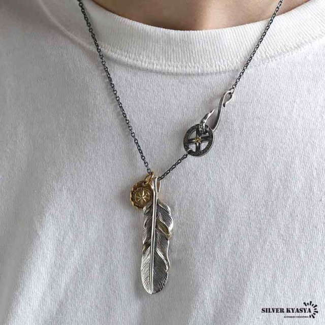 シルバー925 フェザーネックレス インディアンジュエリー