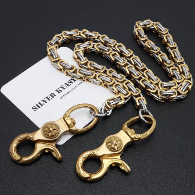 ✴︎GOLD✴︎ ウォレットチェーンダブルクリップ 楽天市場】真鍮無垢（鋳物）DOUBLE CLIP WALLET CHAIN アズキ