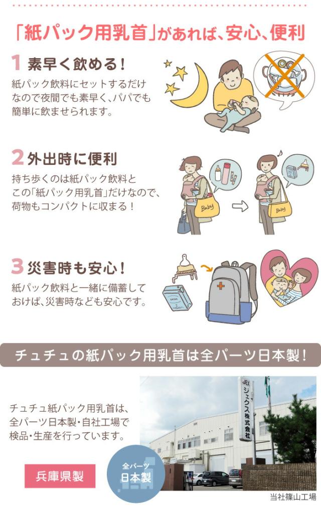 紙パック飲料と一緒に備蓄しておけば災害時なども安心です