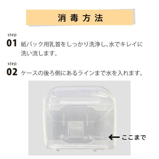 紙パック用乳首の消毒方法