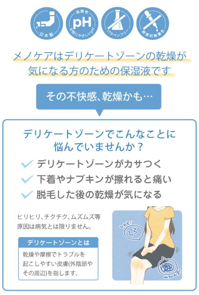 メノケアはデリケートゾーンの乾燥が気になる方のための保湿液です