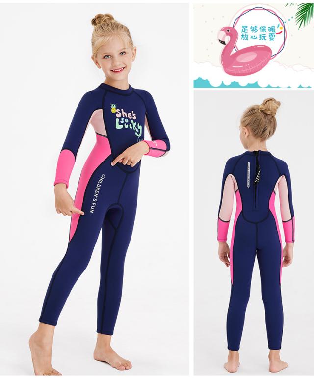 DIVE&SAIL ウェットスーツ 子供 女の子 ワンピース 薄手 2.5mm 速乾 ダイビング カヤック サーフィン ストレッチ 伸縮性 日焼け止め UVカット 保温 マリンスポーツ