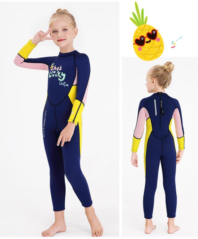 DIVE&SAIL ウェットスーツ 子供 女の子 ワンピース 薄手 2.5mm 速乾 ダイビング カヤック サーフィン ストレッチ 伸縮性 日焼け止め UVカット 保温 マリンスポーツ