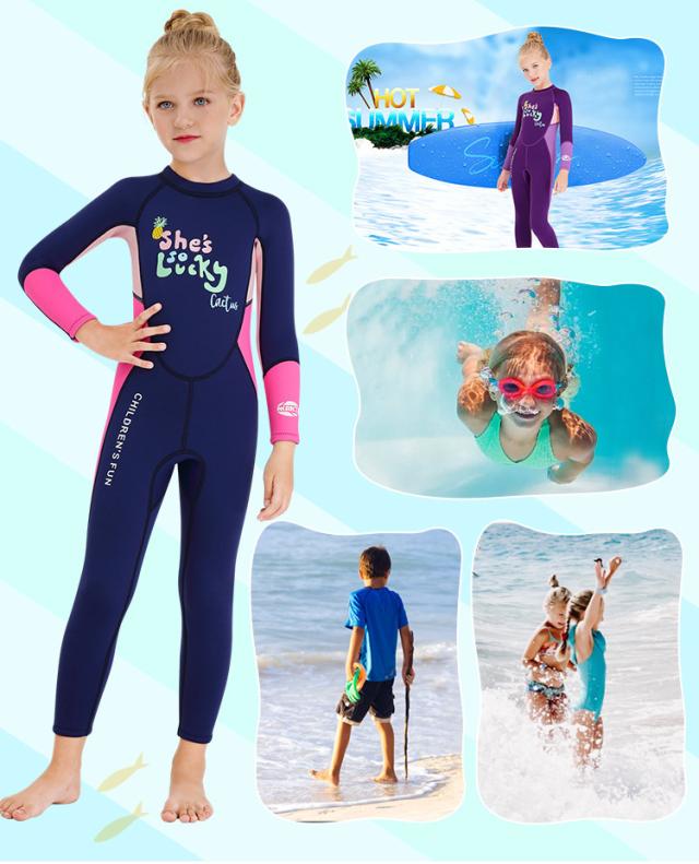 DIVE&SAIL ウェットスーツ 子供 女の子 ワンピース 薄手 2.5mm 速乾 ダイビング カヤック サーフィン ストレッチ 伸縮性 日焼け止め UVカット 保温 マリンスポーツ