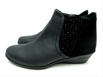 composition9 コンポジションナイン CP26790100 婦人靴 コンフォートシューズ 防滑ソール サイドゴアブーツ ショートブーツ キラキラ アニマル ヒョウ柄 革 日本製  【ブラック】【ブラックスエード/ベージュ】 22.5cm 23cm 23.5cm 24cm 24.5cm