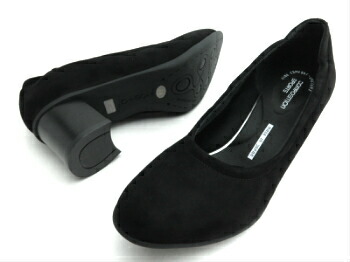 COMPOSITION SPORTS ＣＳ１１１７   婦人靴 コンポジションナインスポーツ  コンフォートシューズ プレーンパンプス チャンキーヒール 【ブラックスエード】23cm 23.5cm 24cm 24.5cm