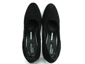 COMPOSITION SPORTS ＣＳ１１１７   婦人靴 コンポジションナインスポーツ  コンフォートシューズ プレーンパンプス チャンキーヒール 【ブラックスエード】23cm 23.5cm 24cm 24.5cm