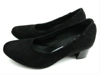 COMPOSITION SPORTS ＣＳ１１１７   婦人靴 コンポジションナインスポーツ  コンフォートシューズ プレーンパンプス チャンキーヒール 【ブラックスエード】23cm 23.5cm 24cm 24.5cm