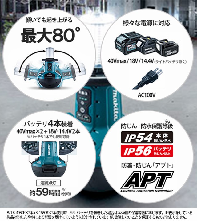 マキタ(makita) 充電式エリアライト 18V/14.4V/40Vmax/AC100V＜ML010G