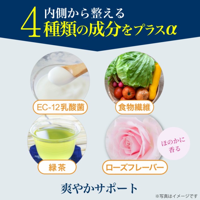ec-12乳酸菌、緑茶、食物繊維、ローズフレーバー配合