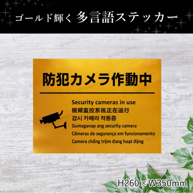 多言語看板 防犯カメラ作動中