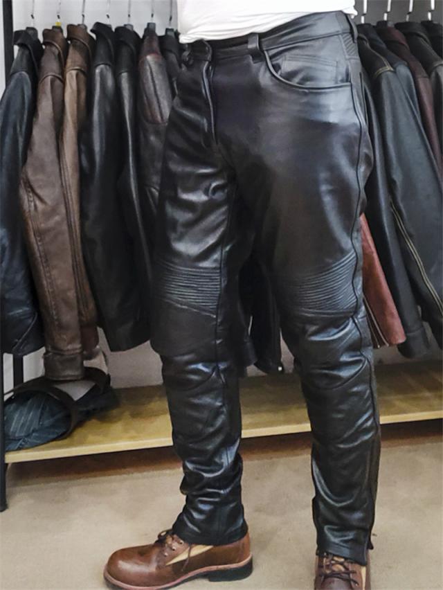 【水曜日まで！10％クーポン配布中】 レザーパンツ メンズ 革パン 本革 牛革 アメカジ 厚手 カーゴパンツ バイクパンツ ロングパンツ ライダース 防風 カジュアル お兄系 高品質 水曜日まで！10％クーポン配布中】 レザーパンツ メンズ 革パン 本革