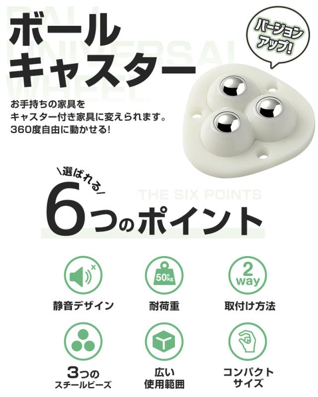 粘着テープ式ボールキャスター