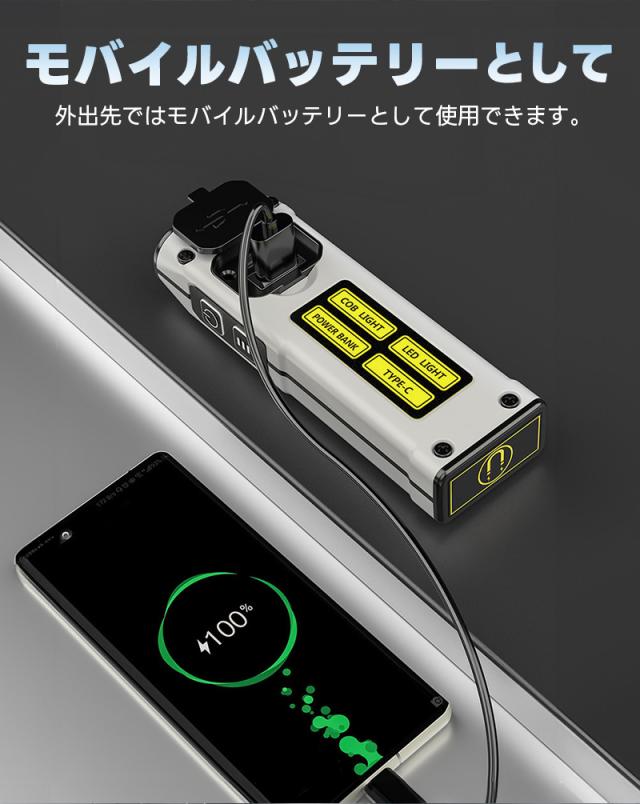 Type-c充電式ミニ懐中電灯