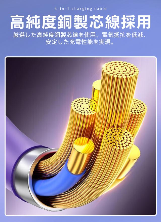 4in1急速充電ケーブル