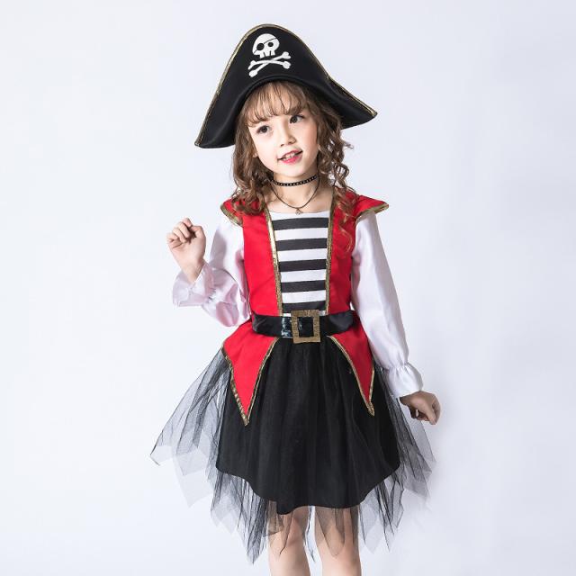 海賊 コスプレ 子供 ハロウイン 仮装 髑髏柄 海賊帽 2点セット 海賊風