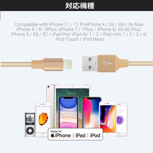 3本セット 1m+2m+3m】 iPhone 充電ケーブル 急速充電 ライトニング USBケーブル データ転送 Lightning ケーブル  ナイロン編み 高耐久性の通販はau PAY マーケット - netspeeddirect