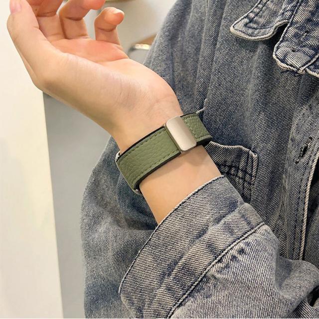 アップルウォッチ バンド レディース メンズ 本革 マグネット レザー シボ くすみカラー 磁石 女性 男性 ベルト apple watch SE 45mm 41mm 40mm 44mm 38mm 49mm series9  series8 series7 series6 AppleWatch ラバーバンド 男女兼用 マグネットレザー 革 便利 ビジネス 8
