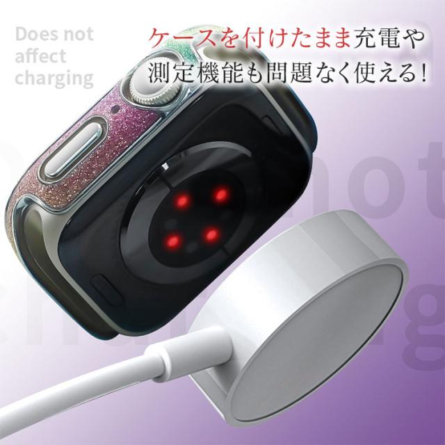 アップルウォッチ キラキラ カバー series9 series8 series7 ラメ 全面キラキラ ケース かわいい 一体型 高級 レディース 女性 Apple Watch 45mm 44mm 40mm 41mm se  apple watch SE 9 8 7 6 5 4 カバー きらきら おしゃれ 可愛い 全面保護 さらさら 女の子 送料無料 15