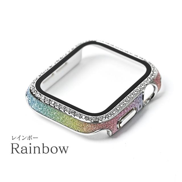 アップルウォッチ キラキラ カバー series9 series8 series7 ラメ 全面キラキラ ケース かわいい 一体型 高級 レディース 女性 Apple Watch 45mm 44mm 40mm 41mm se  apple watch SE 9 8 7 6 5 4 カバー きらきら おしゃれ 可愛い 全面保護 さらさら 女の子 送料無料 22
