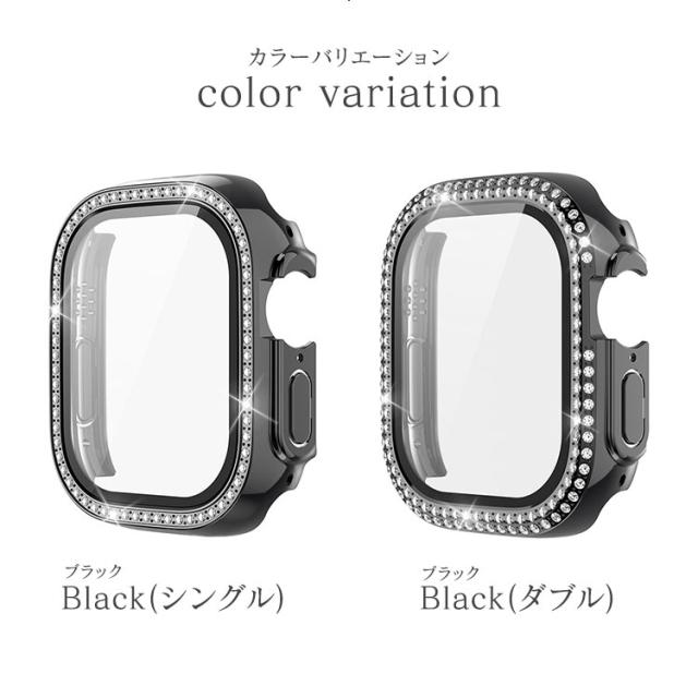 アップルウォッチ カバー キラキラ ケース 選べる series 9 8 7 6 5 4 se 光沢 艶 Apple Watch SE2 かわいい 45mm 44mm 41mm 40mm 全面保護 レディース 可愛い series9 series8 series7 第二世代 耐衝撃 保護 ガラス  保護ガラス 一体型 送料無料 18