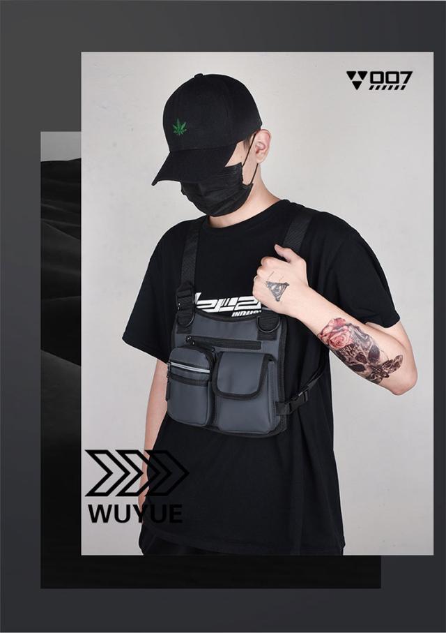 ボディバッグ メンズ 手が空く 撥水 防水 ストリート スポーツ ミリタリー スケボー 自転車 おしゃれ 手ぶら アウトドア フェス ライブ ボディ バッグ カバン 多収納 メッセンジャーバッグ バイク チョッキ ベスト リュック 便利 防災 コンパクト 夏 登山 釣り 海 3