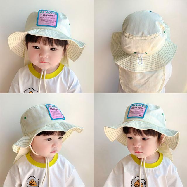 子ども ハット 帽子 夏 首の後ろまで 後頭部 熱中症対策 あご紐 1歳 2歳 3歳 4歳 男の子 女の子 赤ちゃん こども かわいい おしゃれ 子供 サマーハット プール 海 夏 日除け 外出 キッズ用 つば広 風で飛びにくい 暑さ対策 後頭部まで キッズ 子供用 可愛い 送料無料7