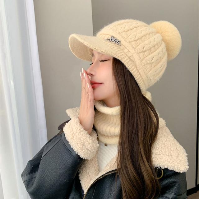 【2点セット】 ニット帽 ネックウォーマー レディース スヌード ニットキャップ 秋 冬 ボンボン 裏起毛 起毛 防寒 女性 つば付き キラキラ かわいい おしゃれ 寒さ対策 ふわふわ 帽子 キャップ アウトドア 韓国 ビーニー スキー スノーボード 送料無料 11