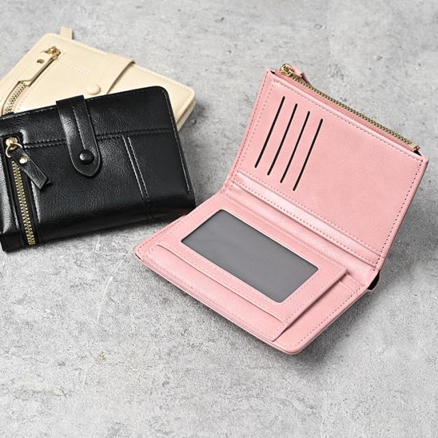 財布 レディース 二つ折り かわいい ベルト付き 軽量 おしゃれ 二つ折り財布 大容量 カード たくさん入る ファスナー レザー 革 グリーン 小銭入れ コンパクト 30代 40代 50代 使いやすい カード入れ 送料無料 15