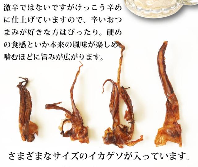 さまざまな大きさのゲソ