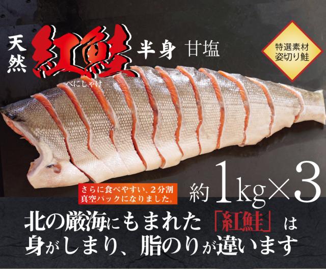 天然紅鮭半身