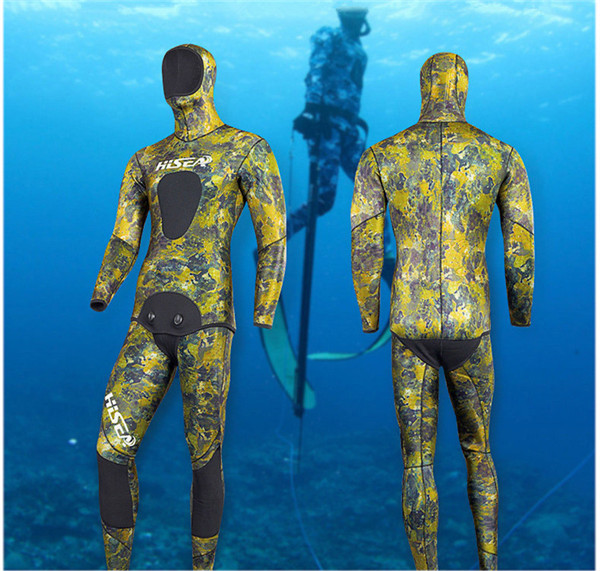ウェットスーツ 3.5mm フード付き 2ピース ダイビング スピアフィッシング スキューバ フルスーツ マリンスポーツ シュノーケル 魚突き 手銛