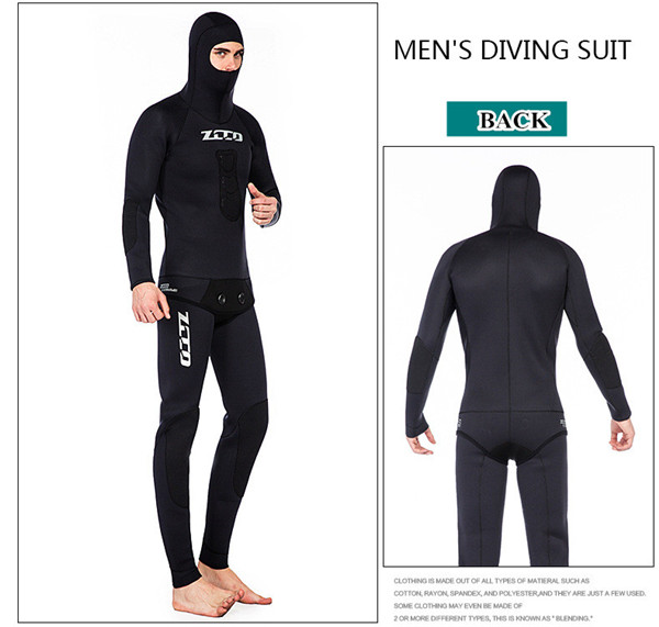 ウェットスーツ 3.5mm フード付き 2ピース ダイビング スピアフィッシング スキューバ フルスーツ マリンスポーツ シュノーケル 魚突き 手銛