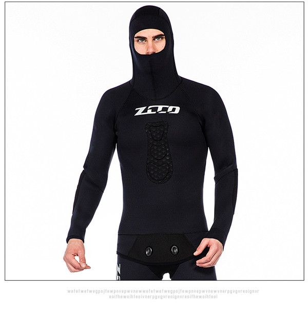 ウェットスーツ 3.5mm フード付き 2ピース ダイビング スピアフィッシング スキューバ フルスーツ マリンスポーツ シュノーケル 魚突き 手銛