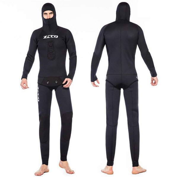 ウェットスーツ 3.5mm フード付き 2ピース ダイビング スピアフィッシング スキューバ フルスーツ マリンスポーツ シュノーケル 魚突き 手銛