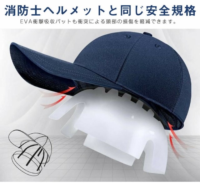 ヘルメット 頭部保護帽 帽子型ヘルメット 安全ヘルメット 作業用 安全 自転車 軽量ヘルメット/ブルー