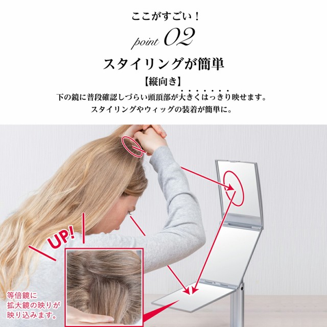 ウィッグ ヘアマニキュア 後ろ髪 うしろ髪 薄毛 つむじ 折り畳み コンパクト 立体 